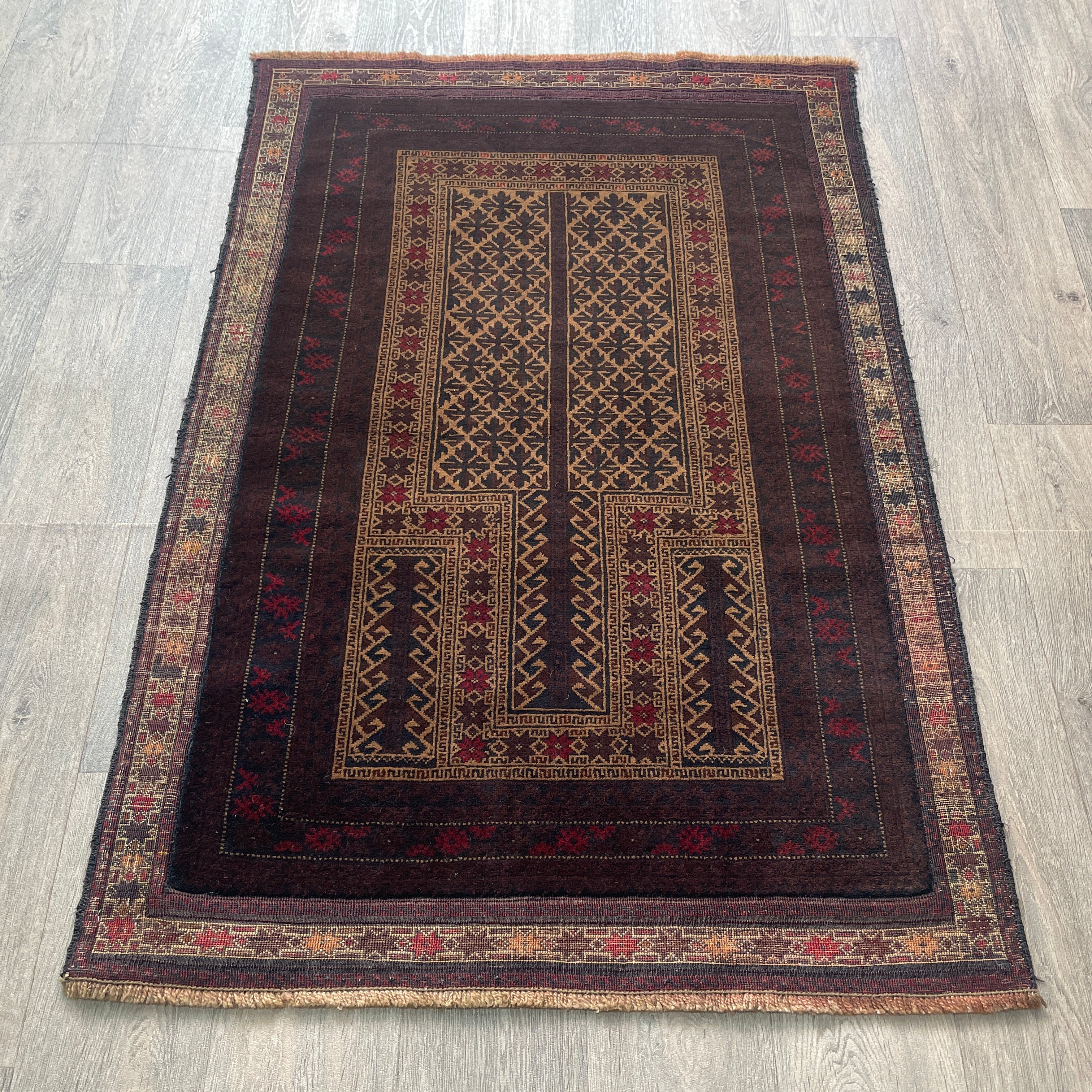 Old Fine Afghan Baluch Rug c. 1970