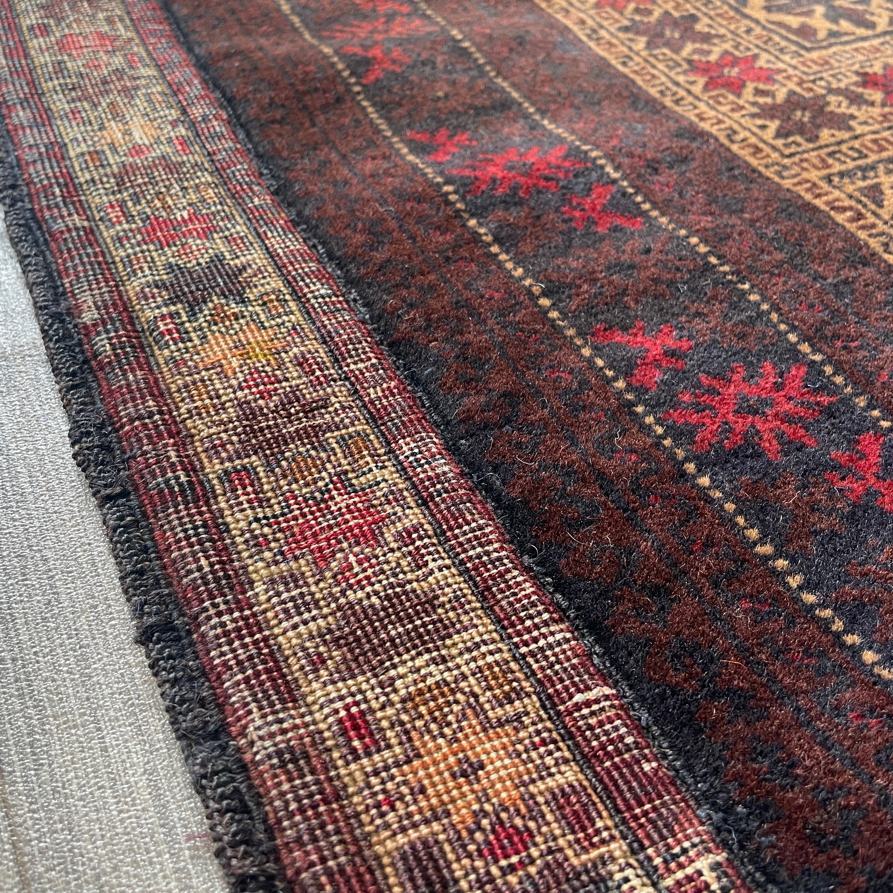 Old Fine Afghan Baluch Rug c. 1970