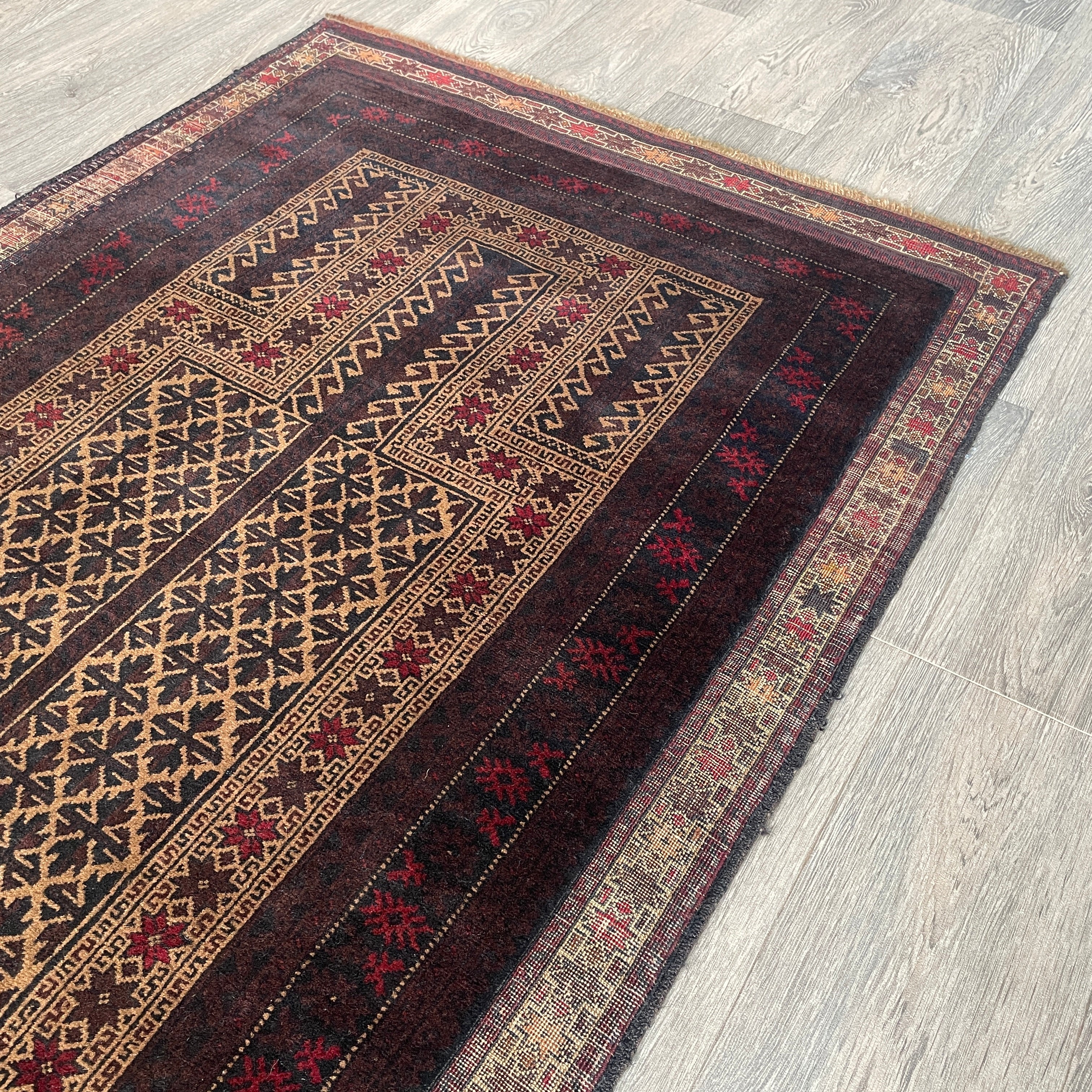 Old Fine Afghan Baluch Rug c. 1970