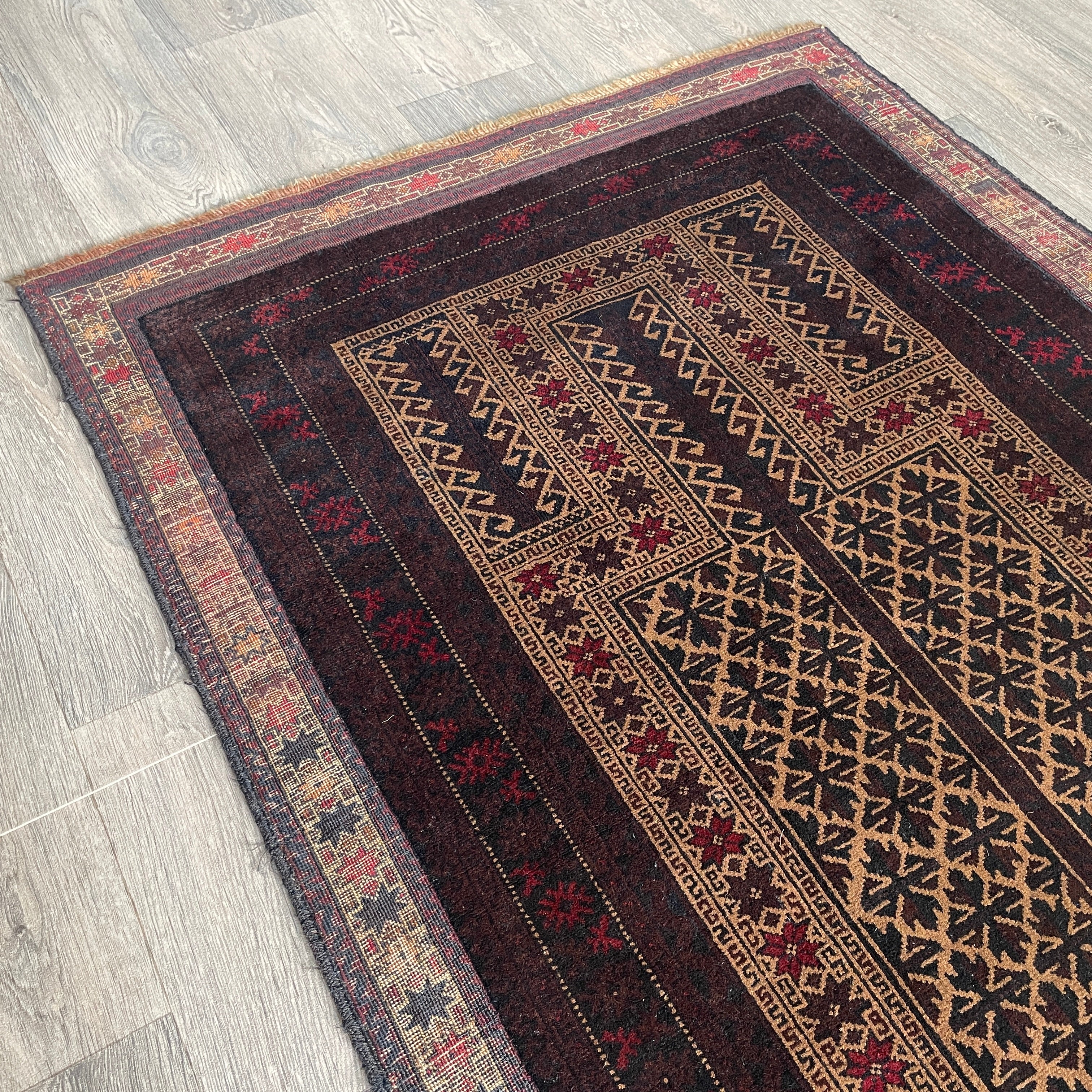 Old Fine Afghan Baluch Rug c. 1970