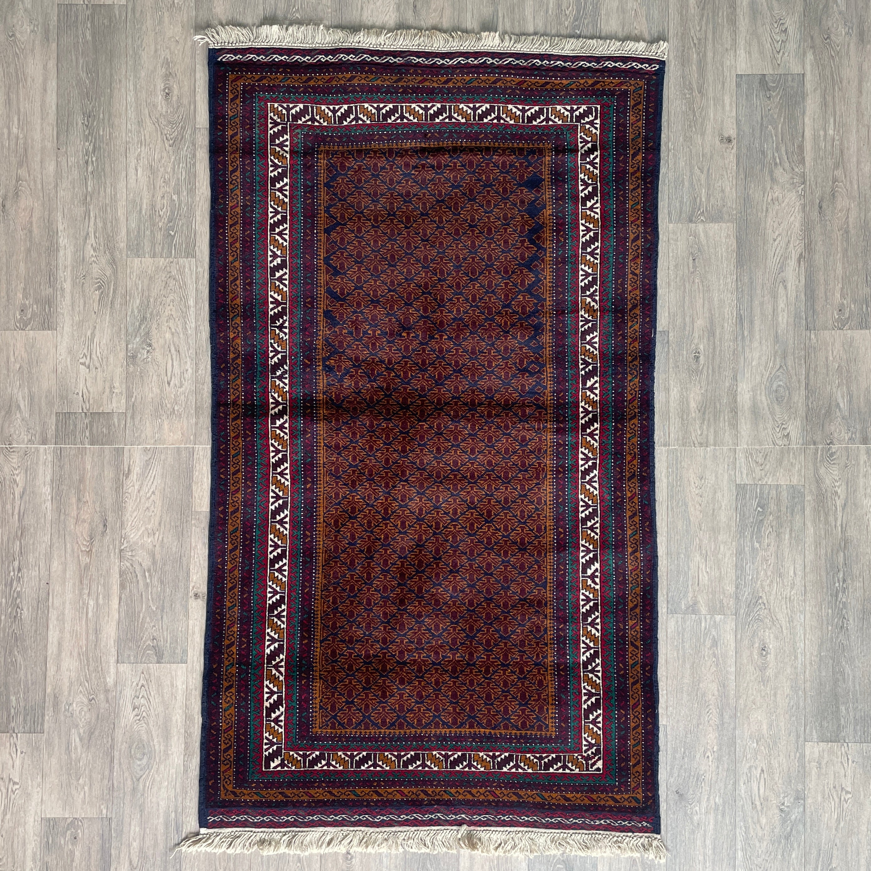 Old Fine Afghan Baluch Rug c. 1980