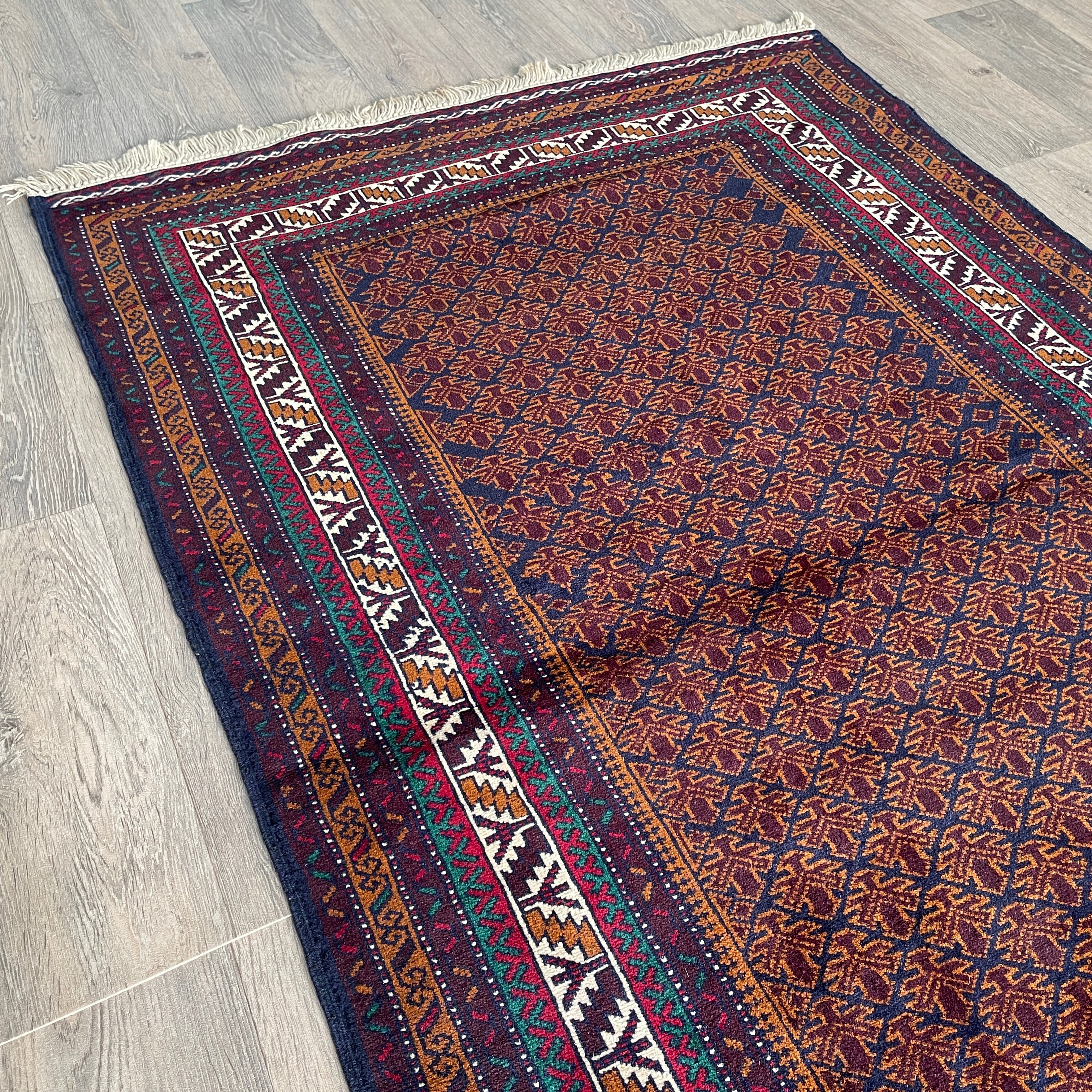 Old Fine Afghan Baluch Rug c. 1980