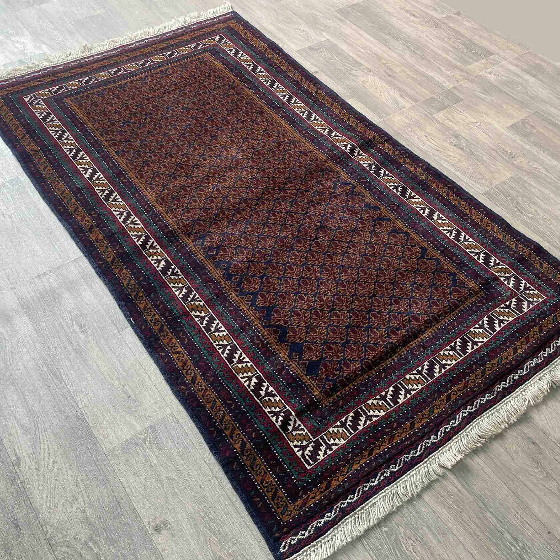 Old Fine Afghan Baluch Rug c. 1980
