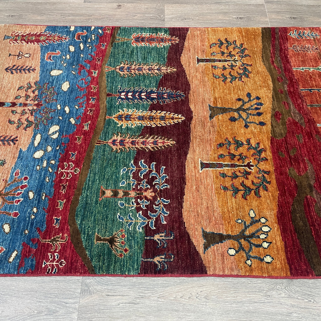Afghan Fine Gabbeh Rug 'Village Scene'