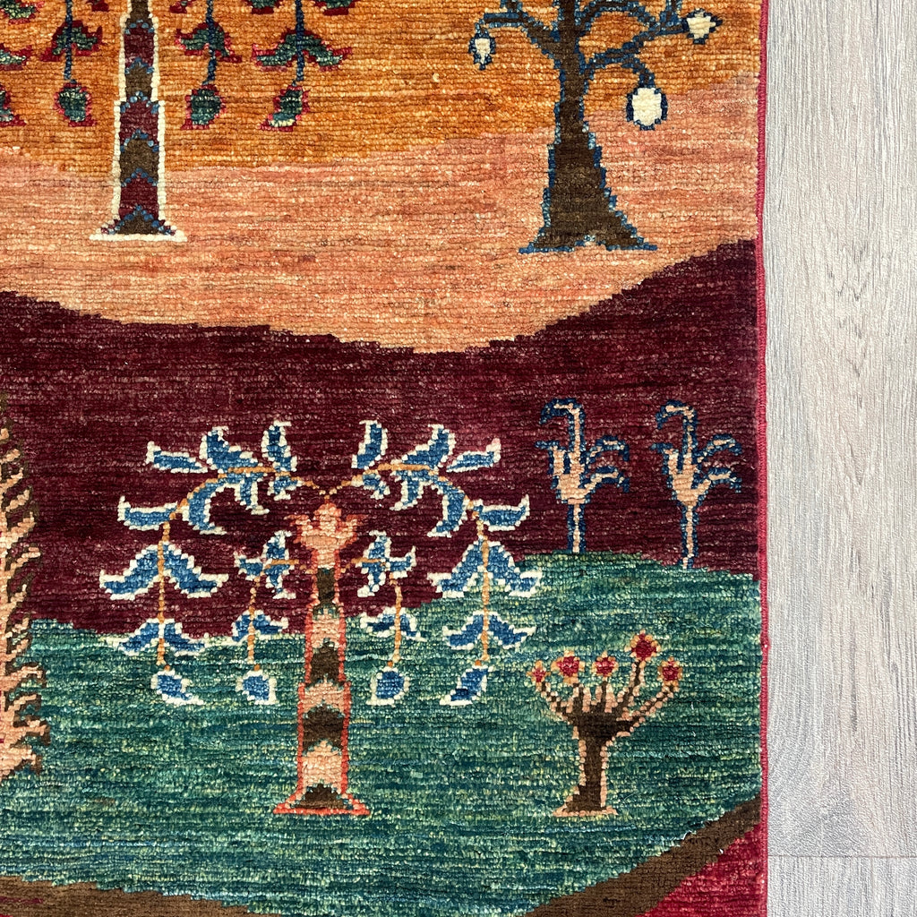 Afghan Fine Gabbeh Rug 'Village Scene'