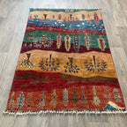 Afghan Fine Gabbeh Rug 'Village Scene'