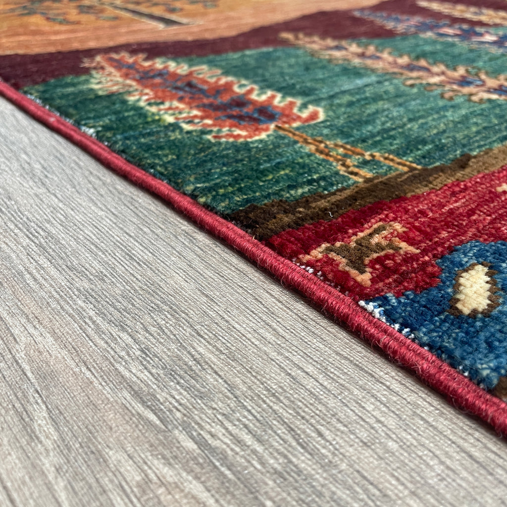 Afghan Fine Gabbeh Rug 'Village Scene'