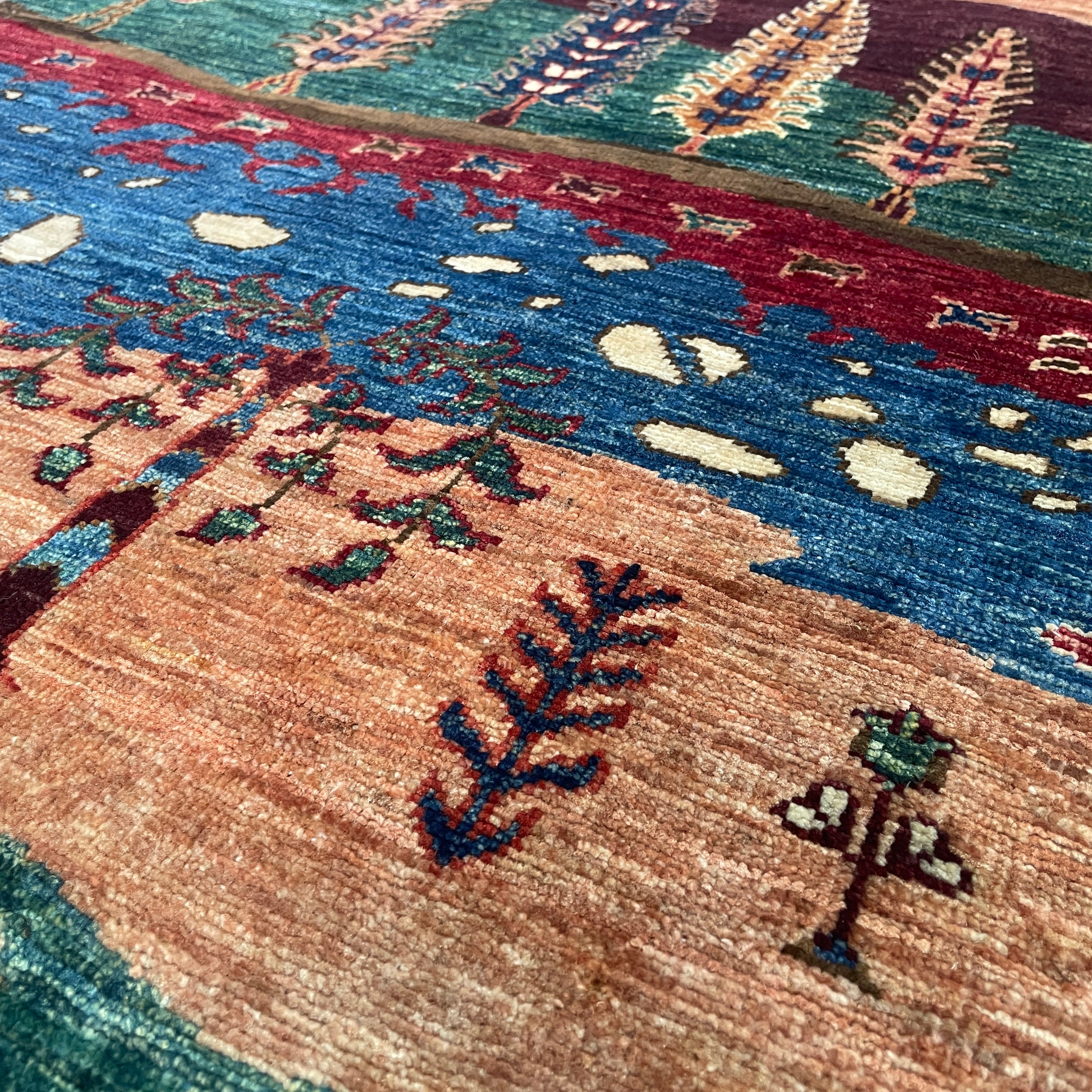 Afghan Fine Gabbeh Rug 'Village Scene'
