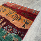 Afghan Fine Gabbeh Rug 'Village Scene'