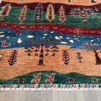 Afghan Fine Gabbeh Rug 'Village Scene'