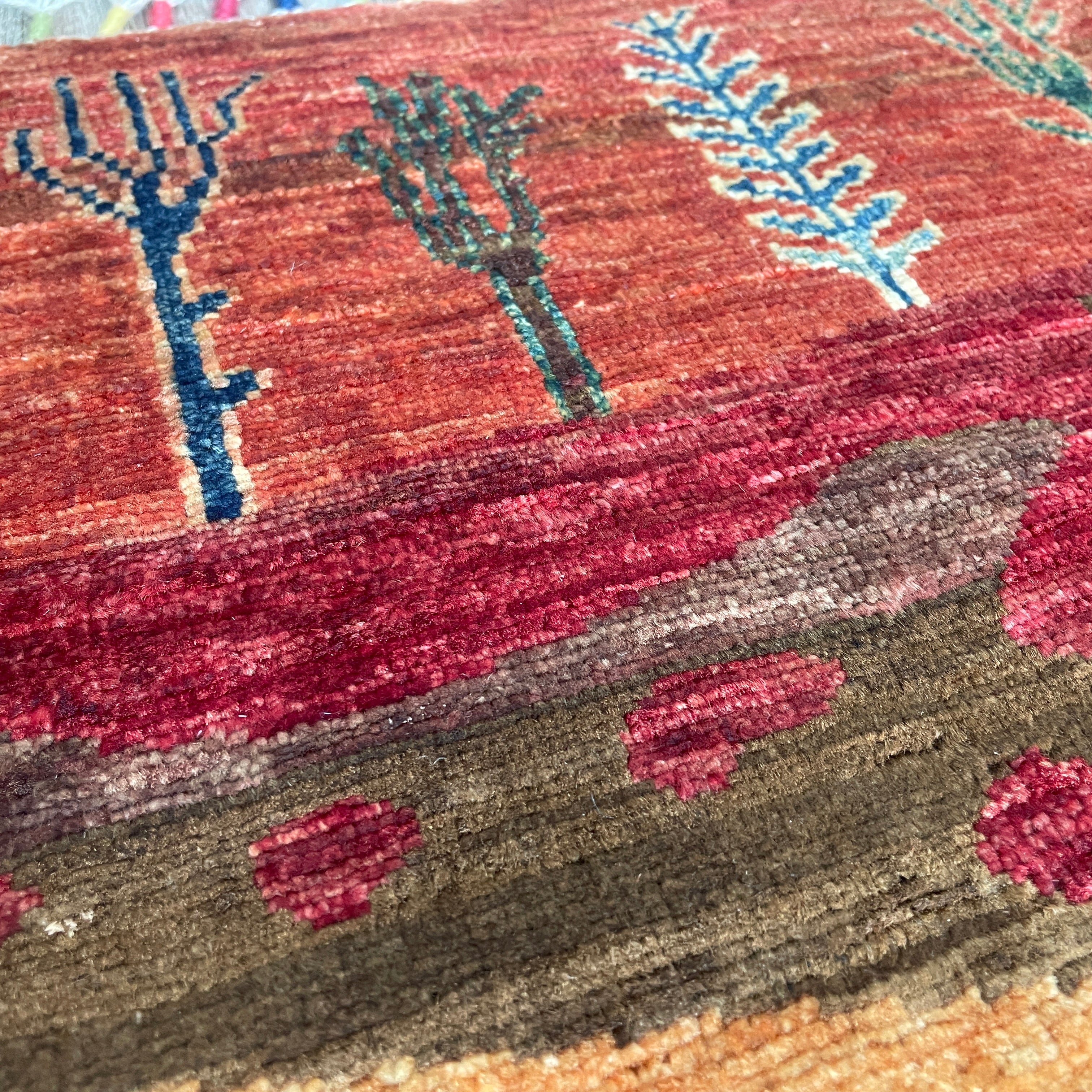 Afghan Fine Gabbeh Rug 'Village Scene'