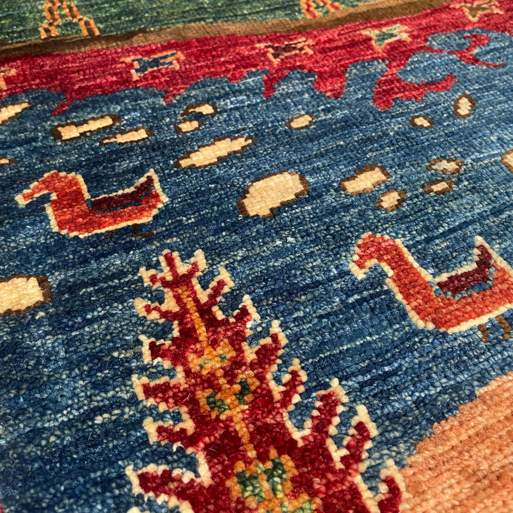 Afghan Fine Gabbeh Rug 'Village Scene'