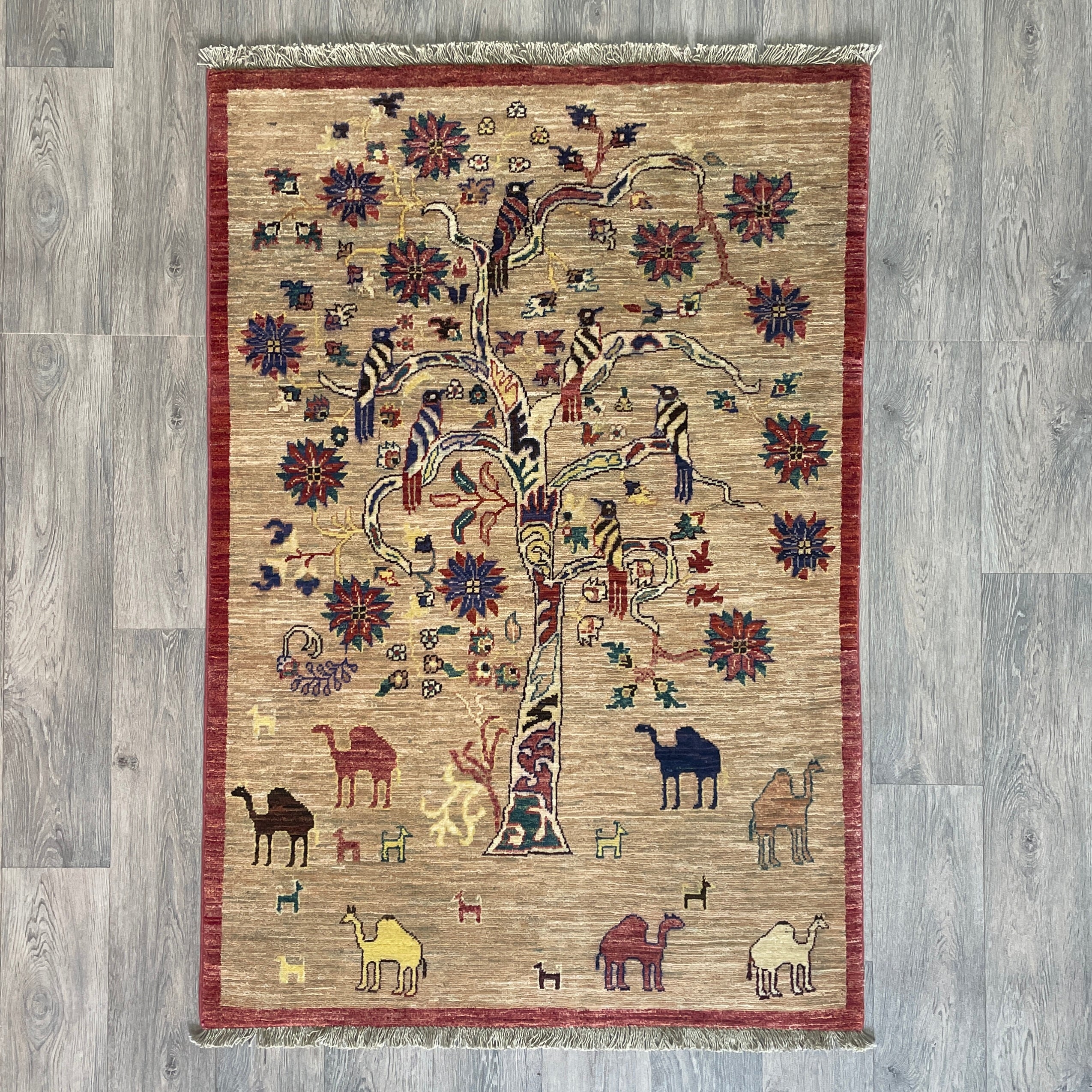 Afghan Fine Gabbeh Rug 'Tree of Life'