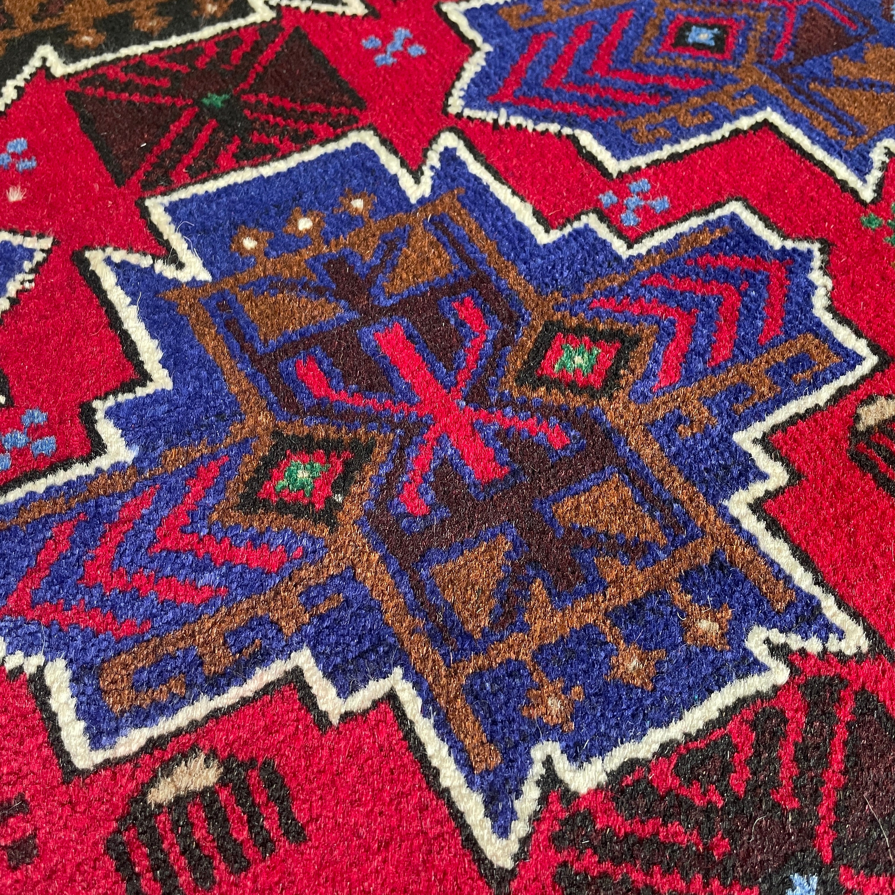 Old Afghan Herati Baluch Rug c. 1980
