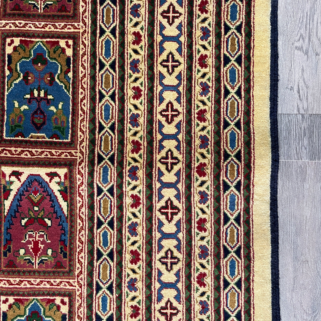 Afghan Ziegler Rug 'Tray of Flowers' (Merino Wool)