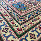 Afghan Ziegler Rug 'Tray of Flowers' (Merino Wool)
