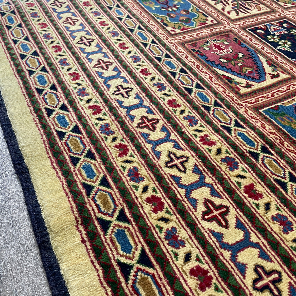 Afghan Ziegler Rug 'Tray of Flowers' (Merino Wool)