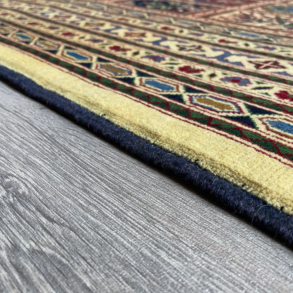 Afghan Ziegler Rug 'Tray of Flowers' (Merino Wool)