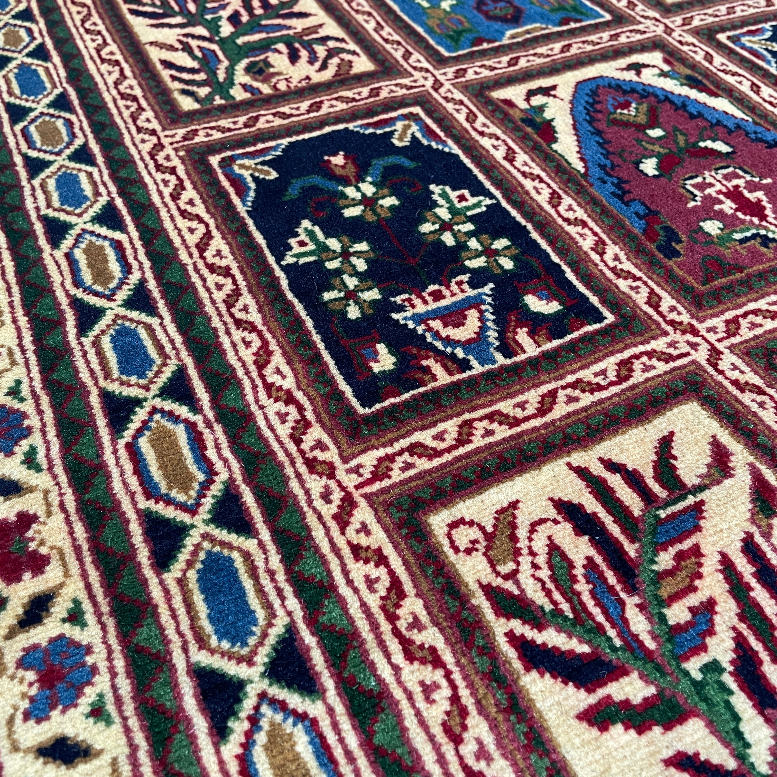 Afghan Ziegler Rug 'Tray of Flowers' (Merino Wool)