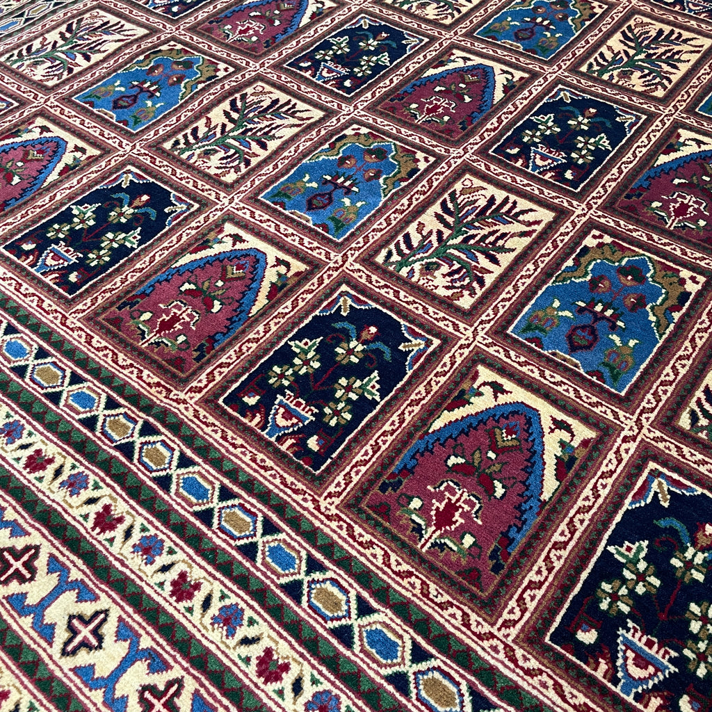 Afghan Ziegler Rug 'Tray of Flowers' (Merino Wool)