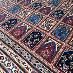 Afghan Ziegler Rug 'Tray of Flowers' (Merino Wool)
