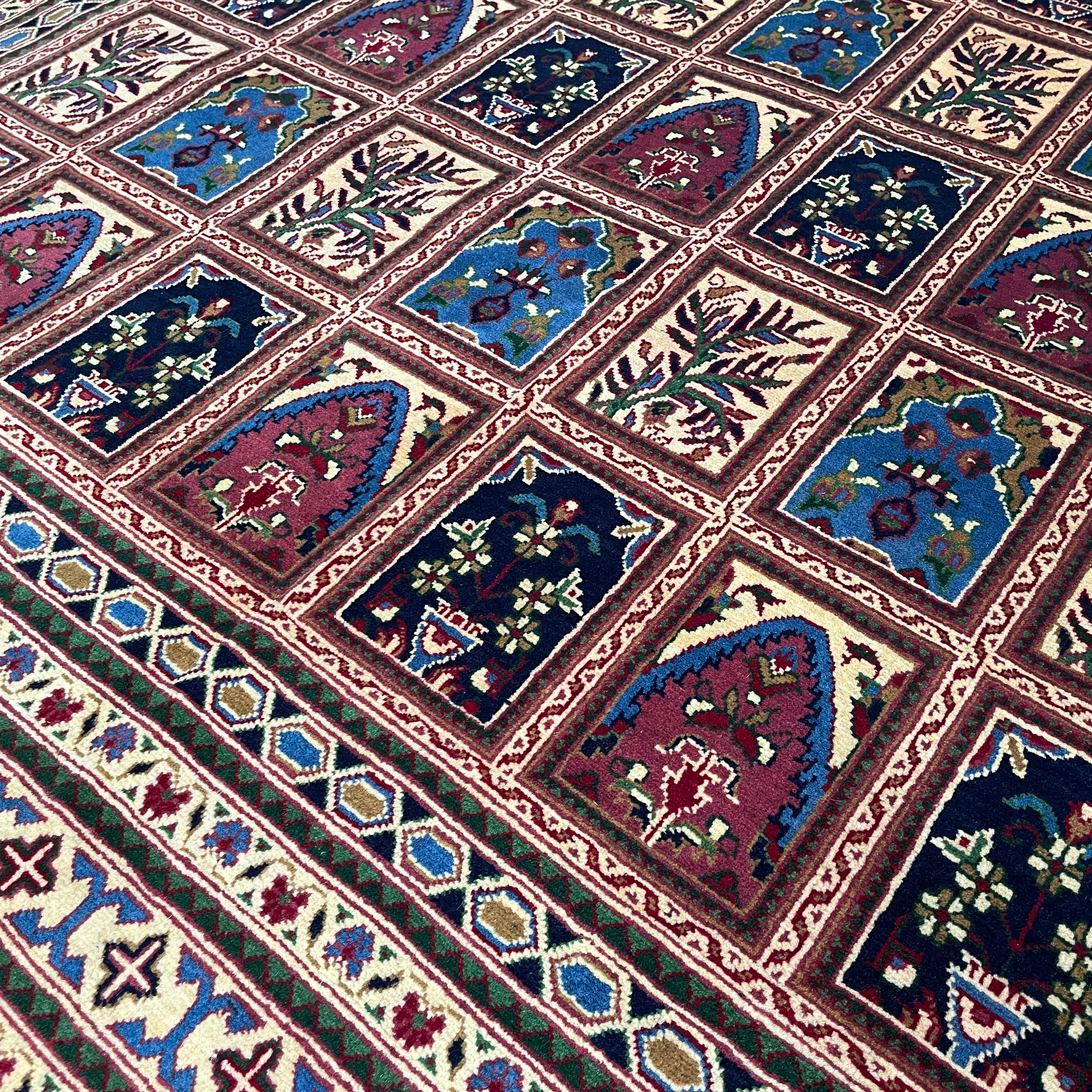 Afghan Ziegler Rug 'Tray of Flowers' (Merino Wool)