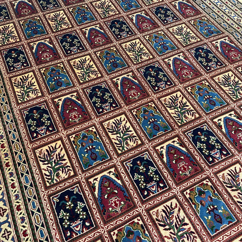 Afghan Ziegler Rug 'Tray of Flowers' (Merino Wool)