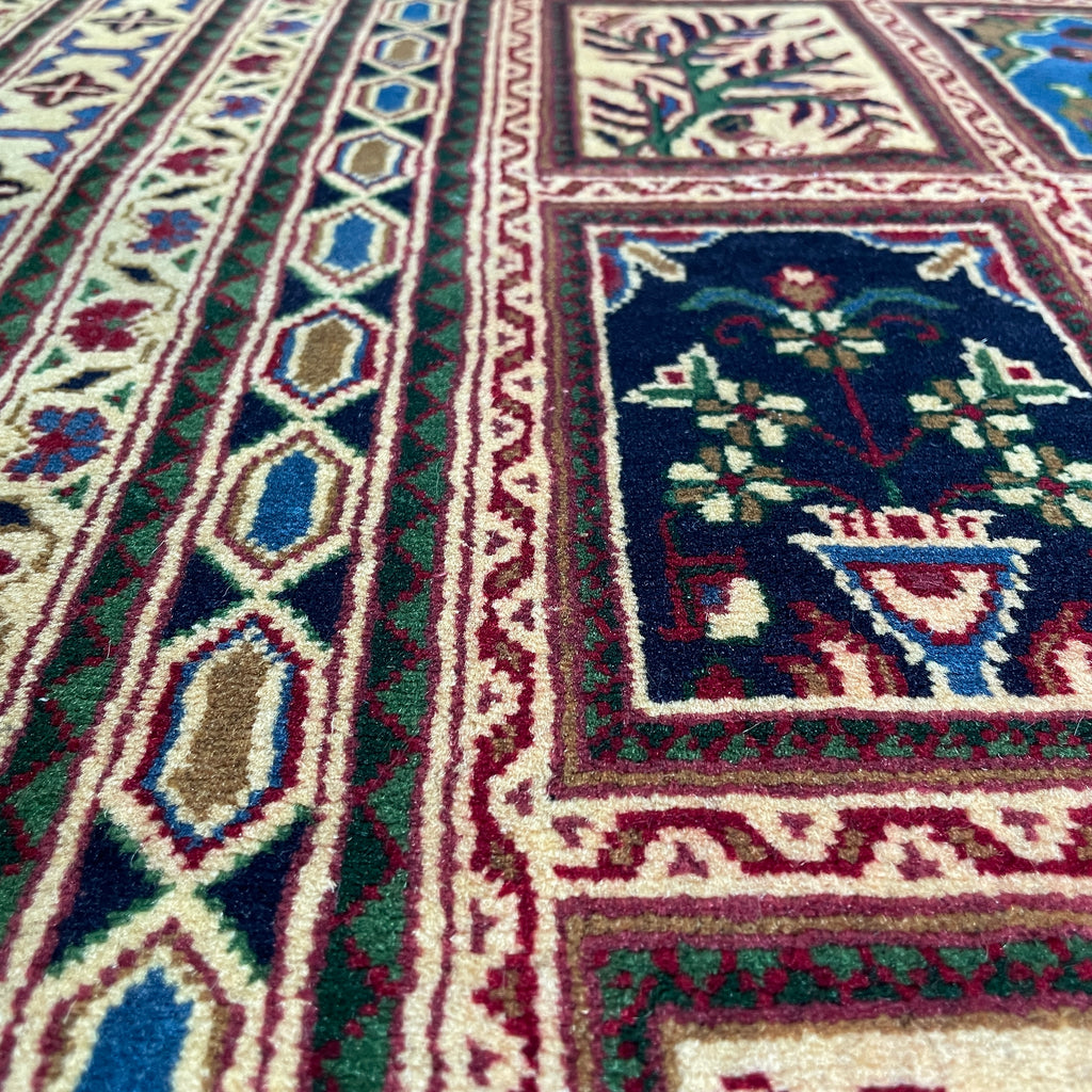 Afghan Ziegler Rug 'Tray of Flowers' (Merino Wool)