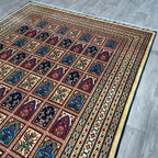 Afghan Ziegler Rug 'Tray of Flowers' (Merino Wool)