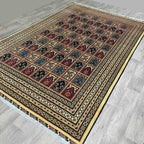 Afghan Ziegler Rug 'Tray of Flowers' (Merino Wool)