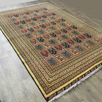 Afghan Ziegler Rug 'Tray of Flowers' (Merino Wool)