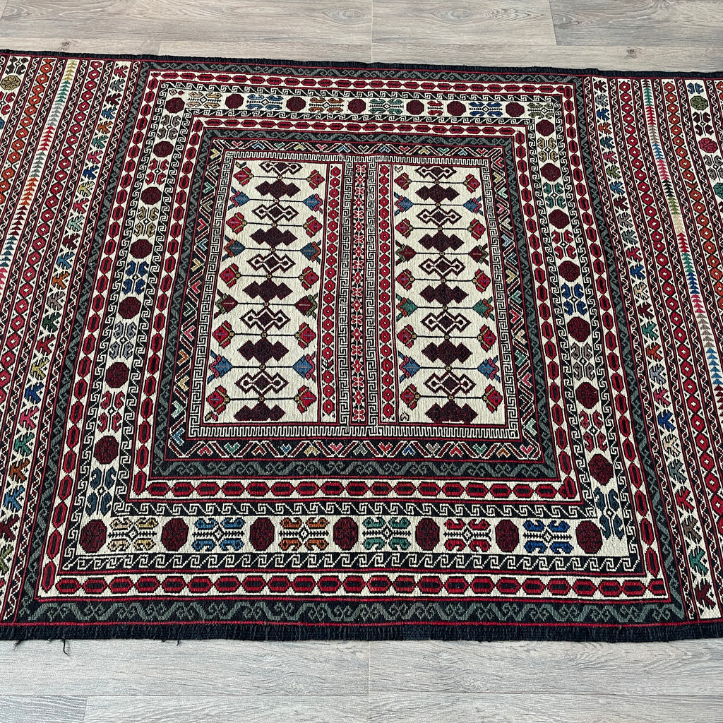 Afghan Fine Maliki Soumak Kilim Rug