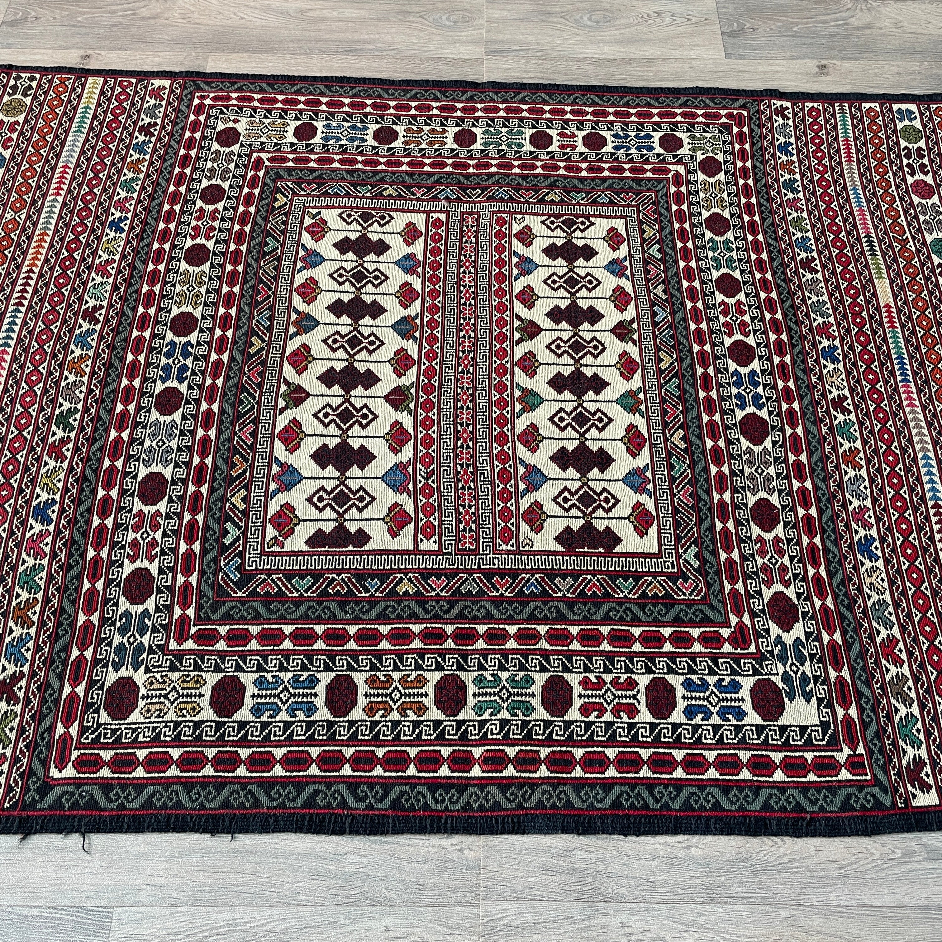 Afghan Fine Maliki Soumak Kilim Rug