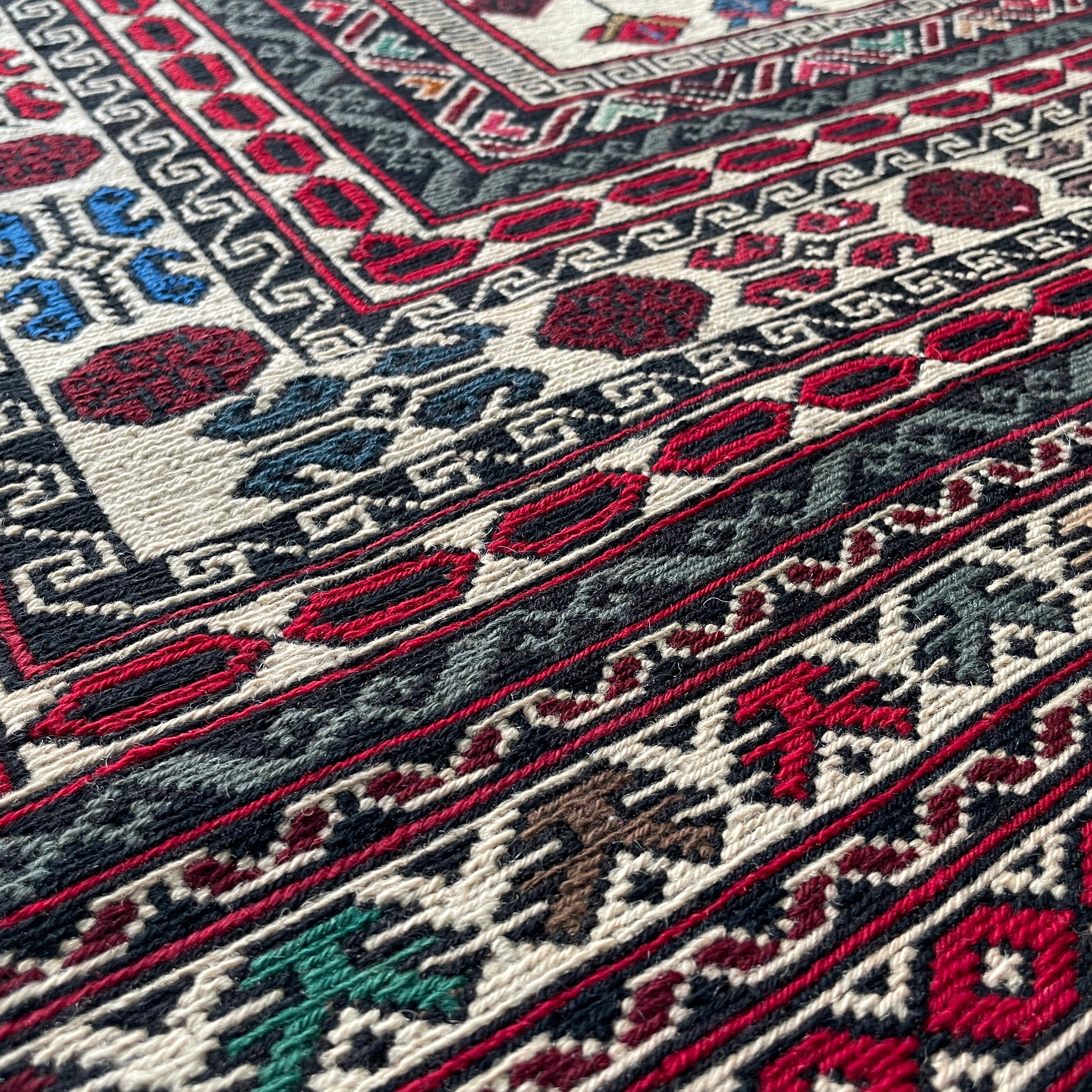 Afghan Fine Maliki Soumak Kilim Rug