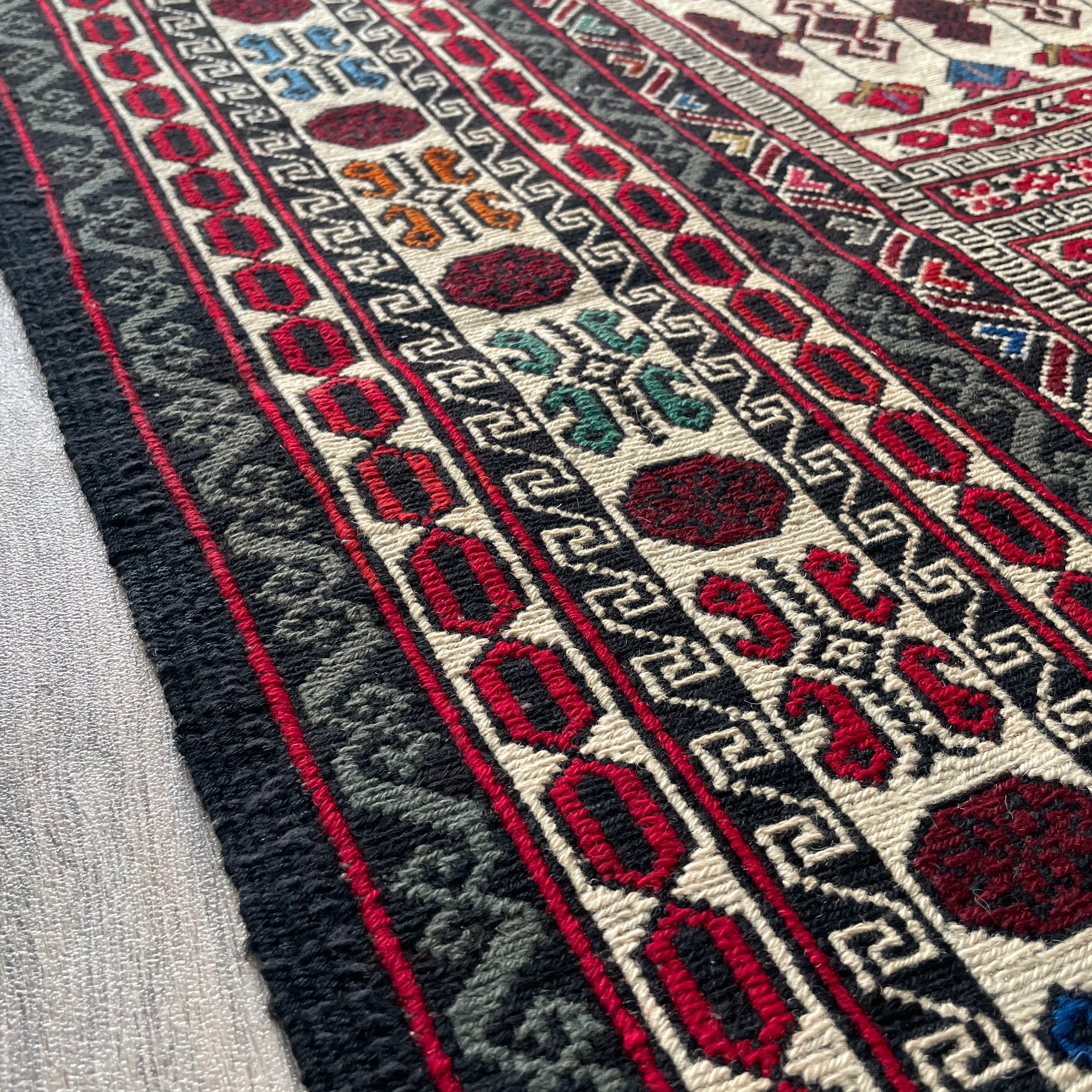 Afghan Fine Maliki Soumak Kilim Rug
