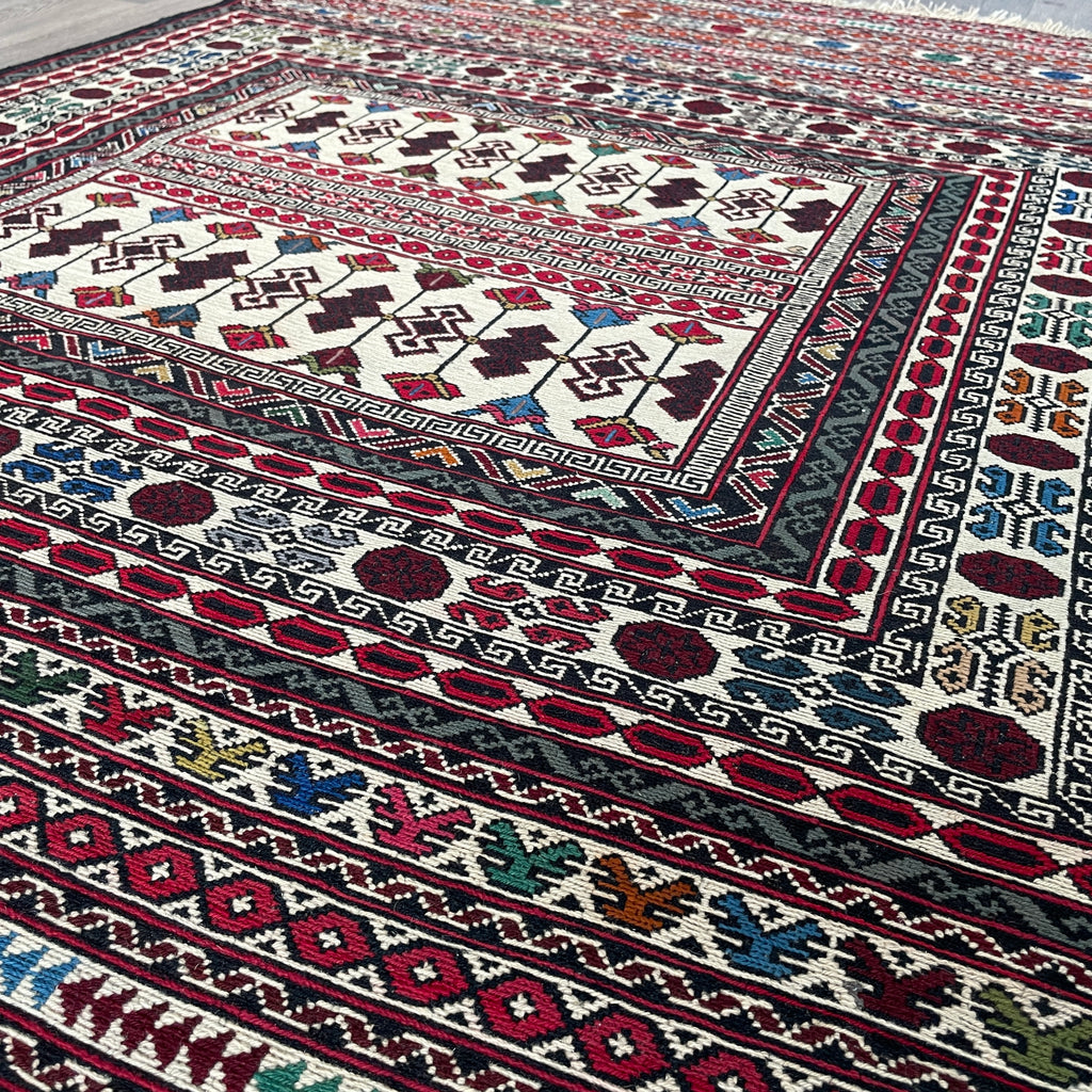 Afghan Fine Maliki Soumak Kilim Rug