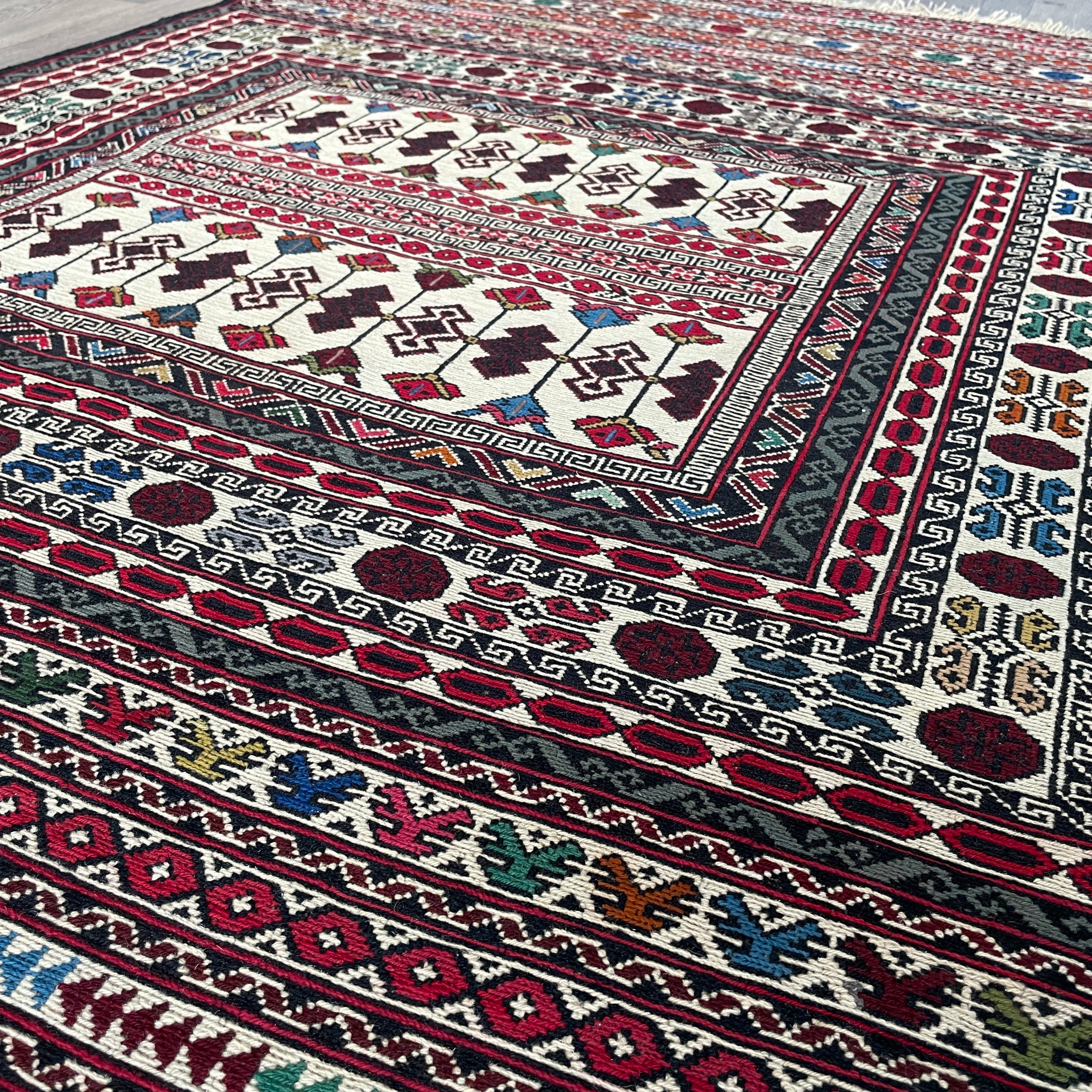 Afghan Fine Maliki Soumak Kilim Rug