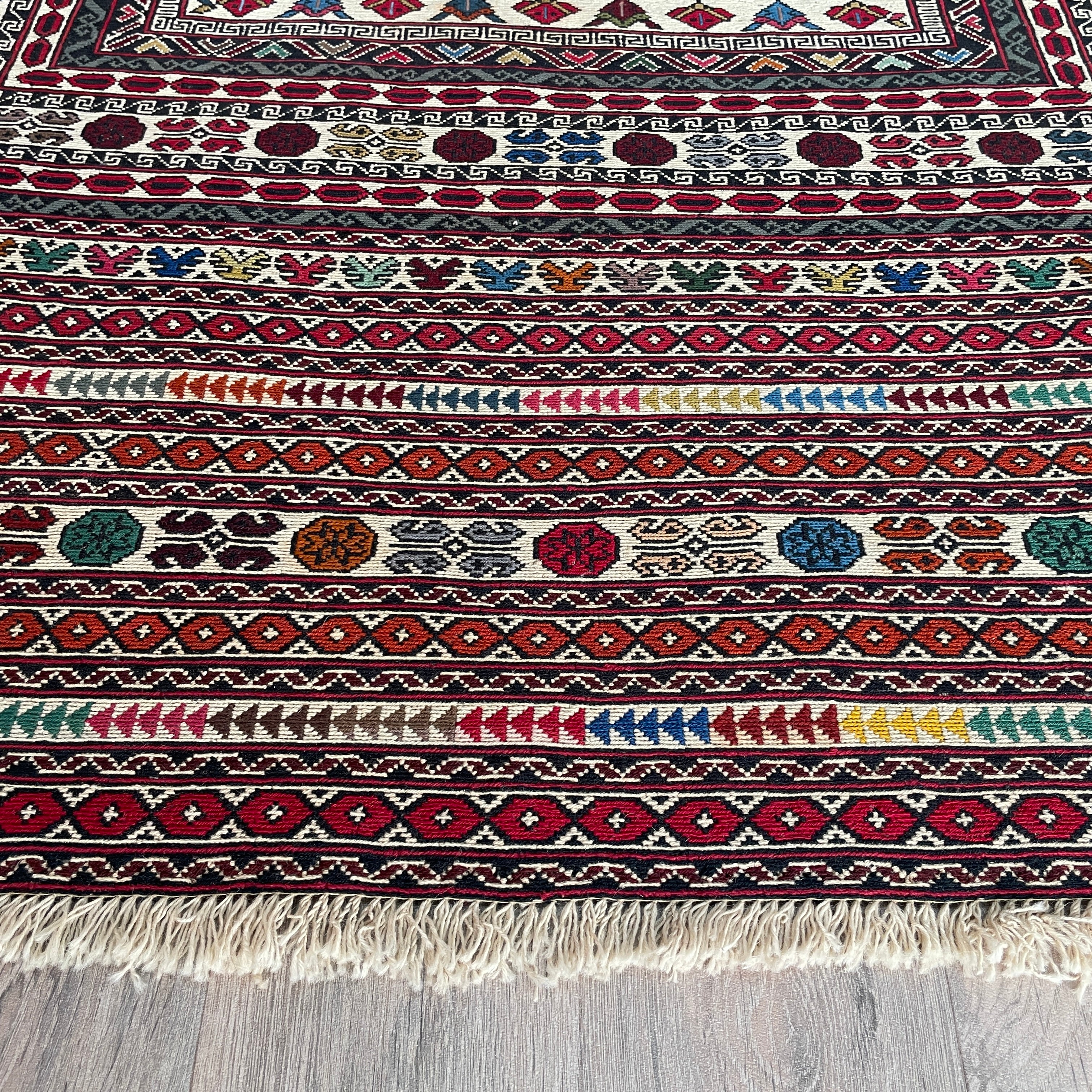 Afghan Fine Maliki Soumak Kilim Rug