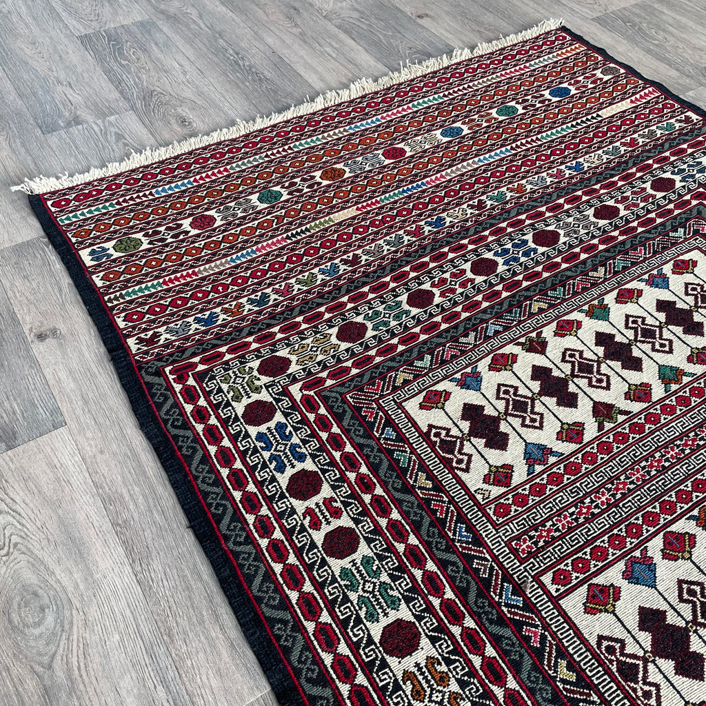 Afghan Fine Maliki Soumak Kilim Rug