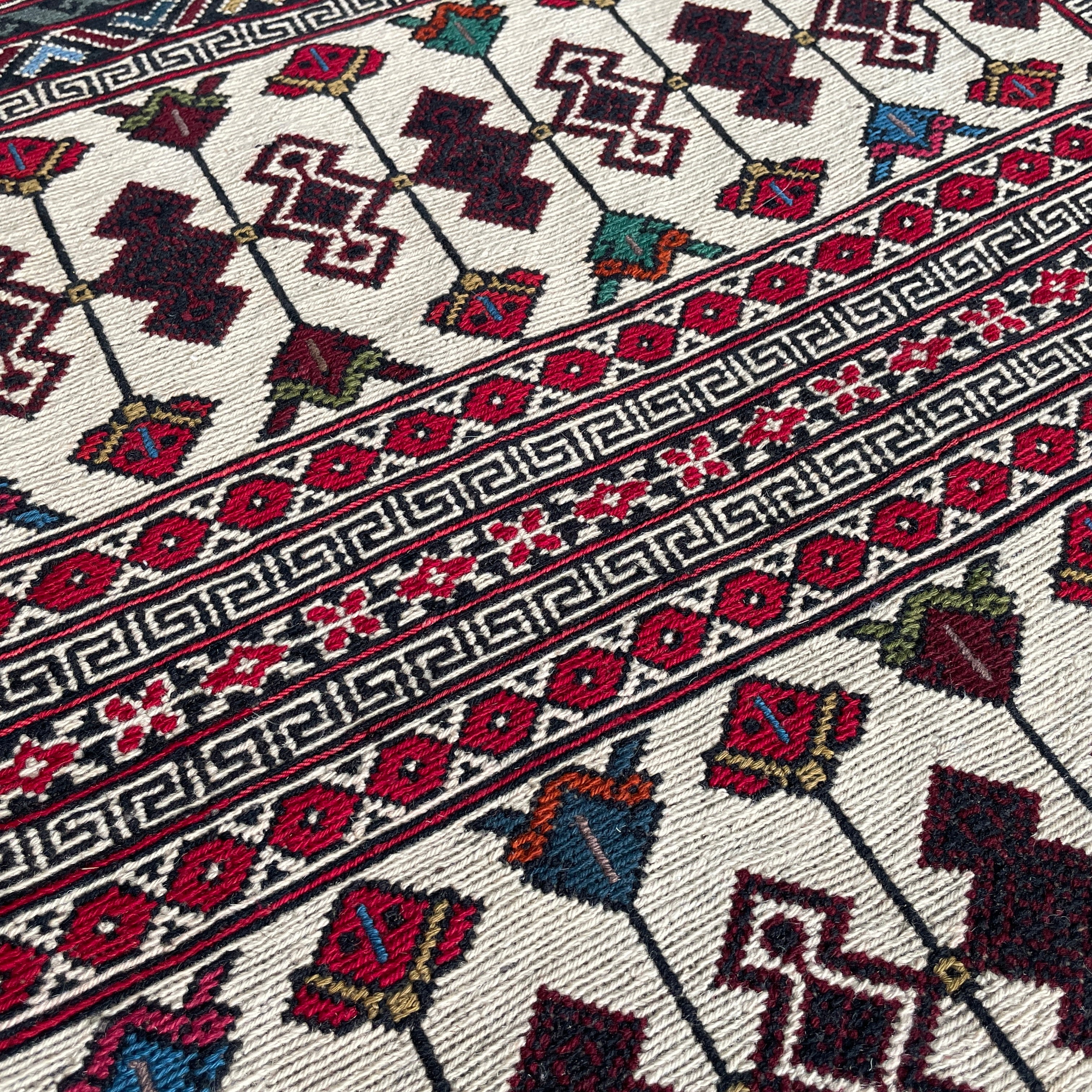 Afghan Fine Maliki Soumak Kilim Rug