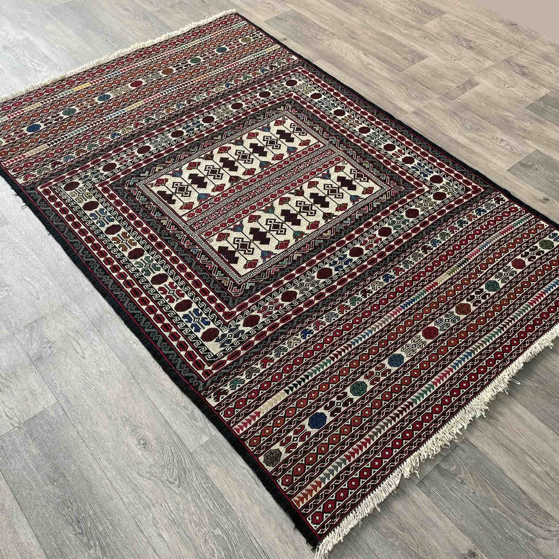 Afghan Fine Maliki Soumak Kilim Rug