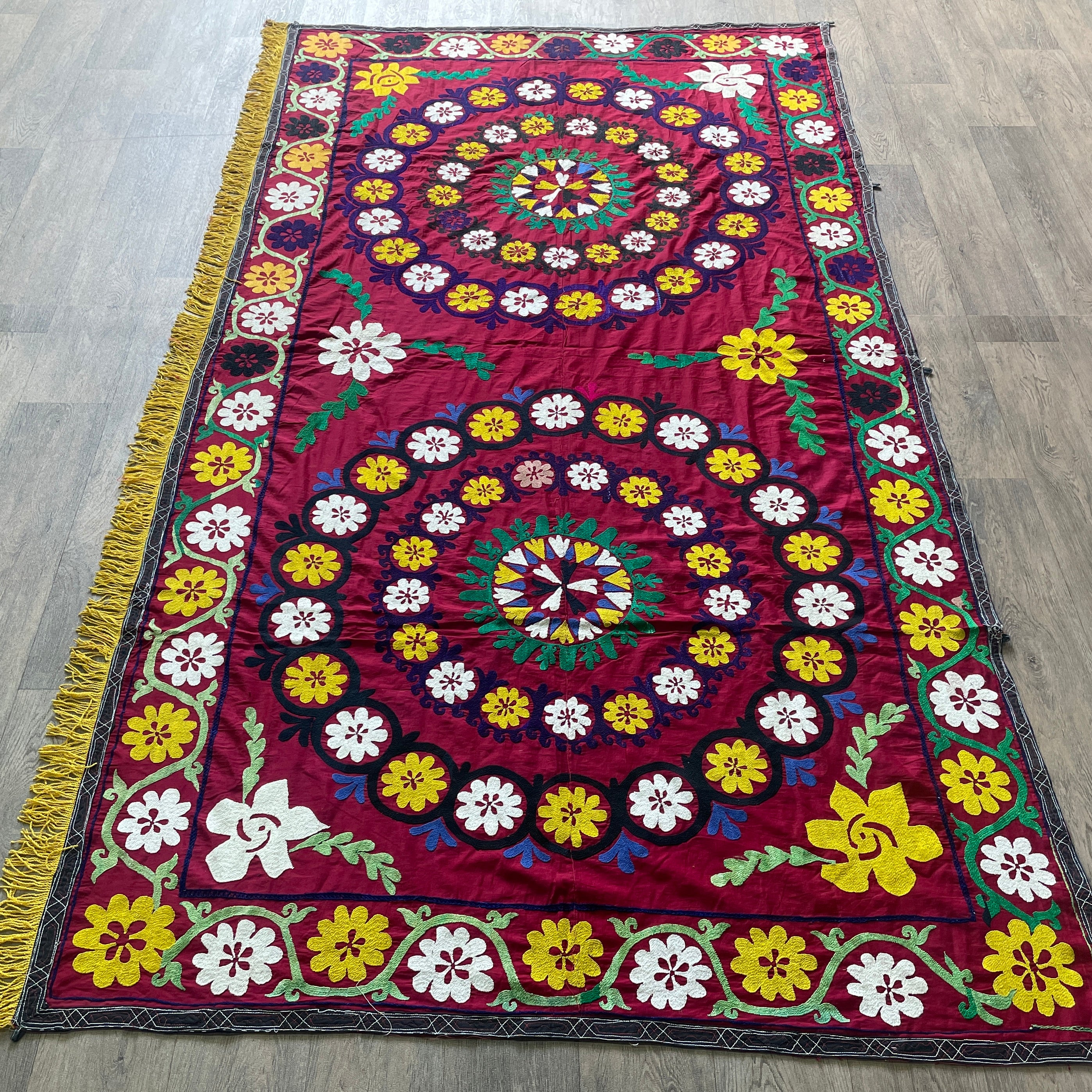 Uzbek Suzani Bed Throw