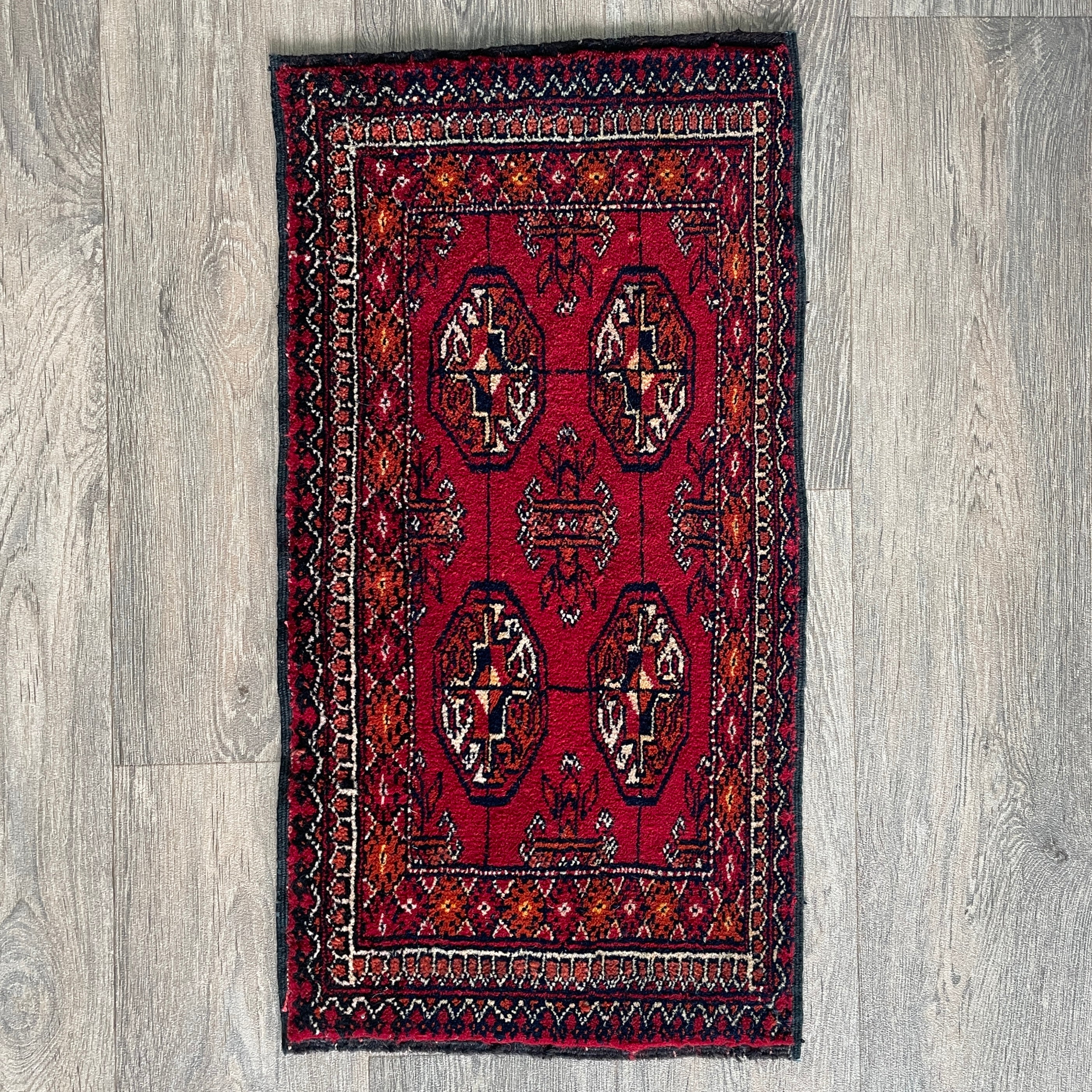 Old Turkmen Bokhara Small Rug c. 1970
