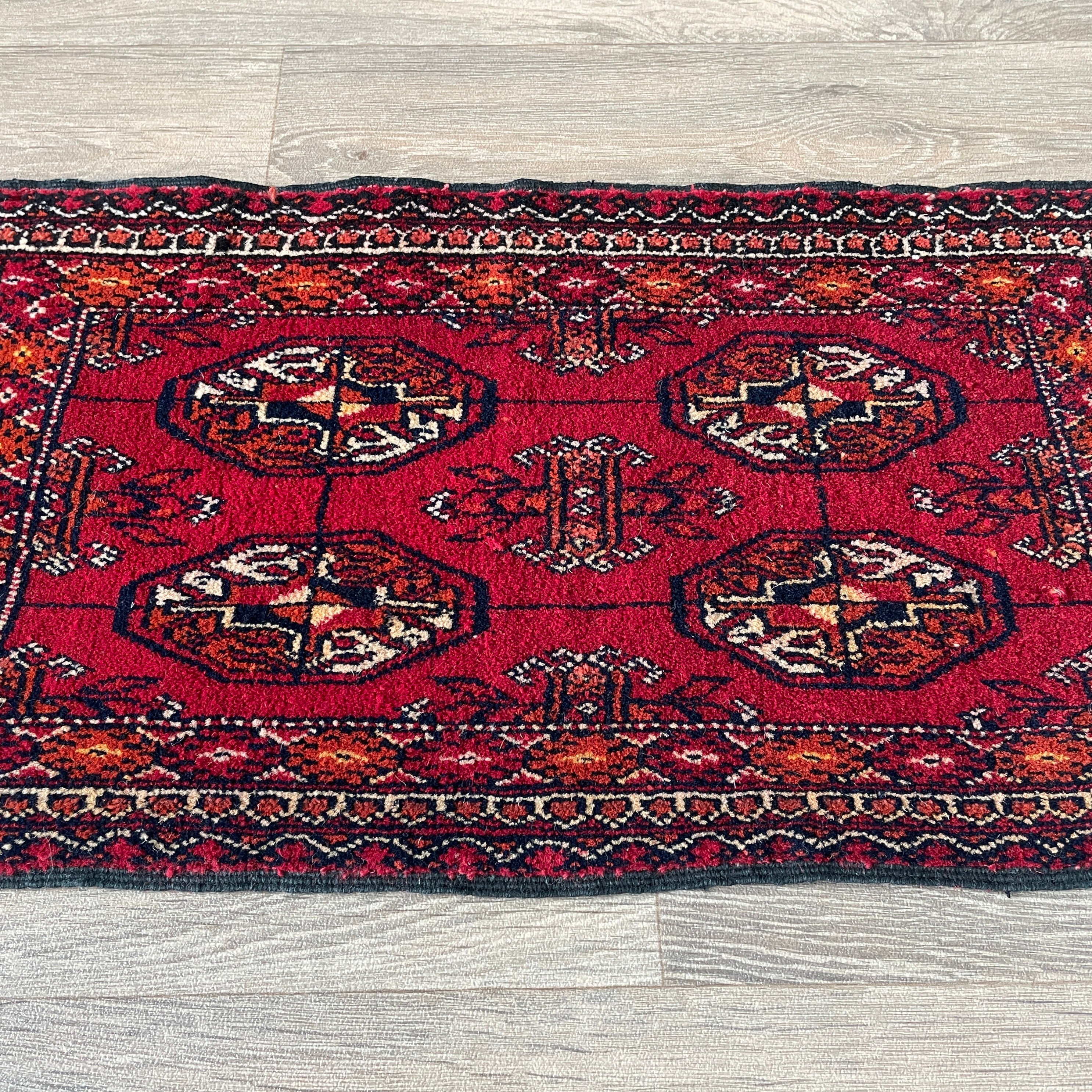 Old Turkmen Bokhara Small Rug c. 1970