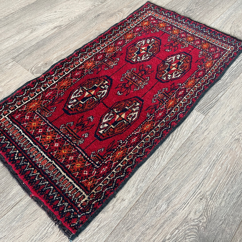 Old Turkmen Bokhara Small Rug c. 1970