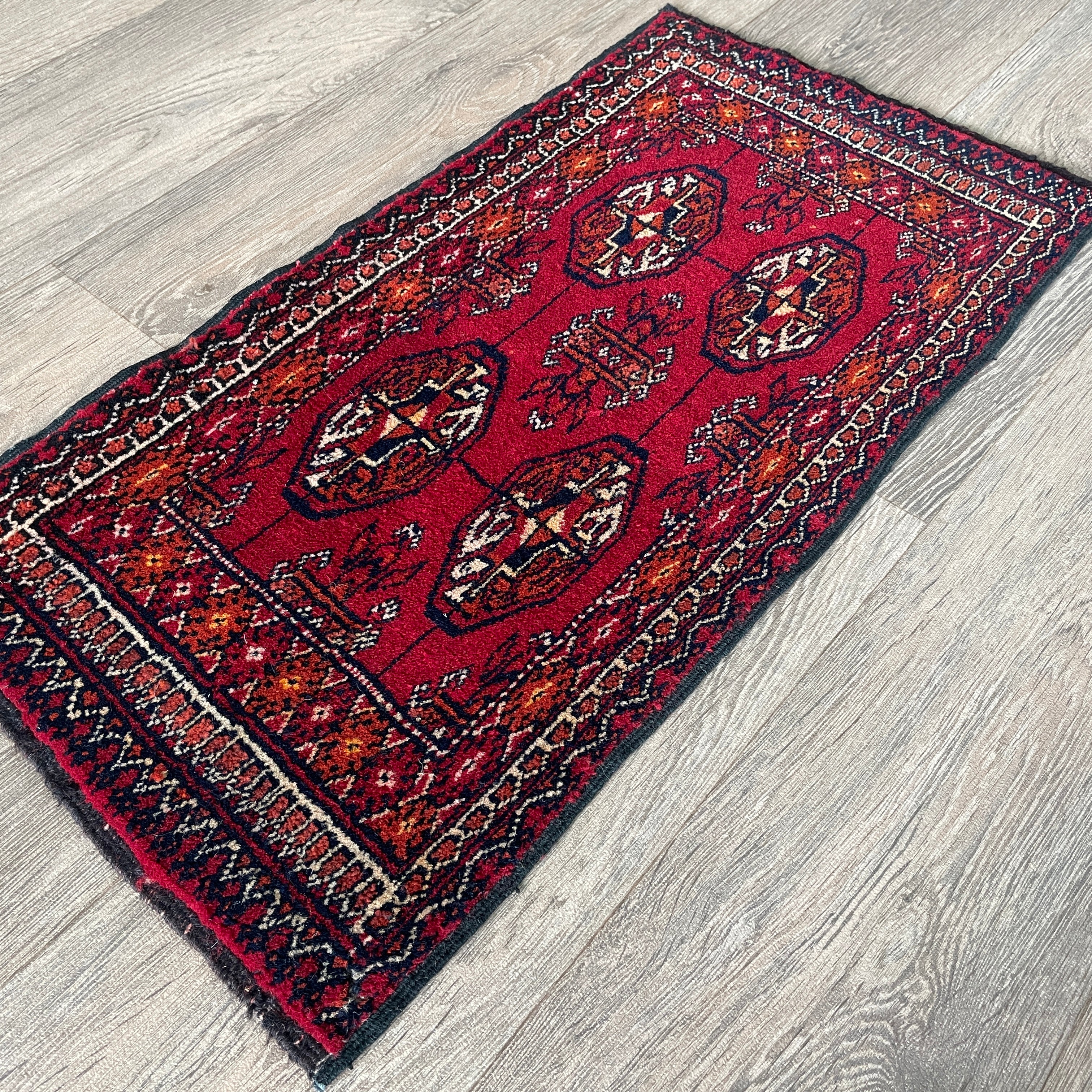 Old Turkmen Bokhara Small Rug c. 1970