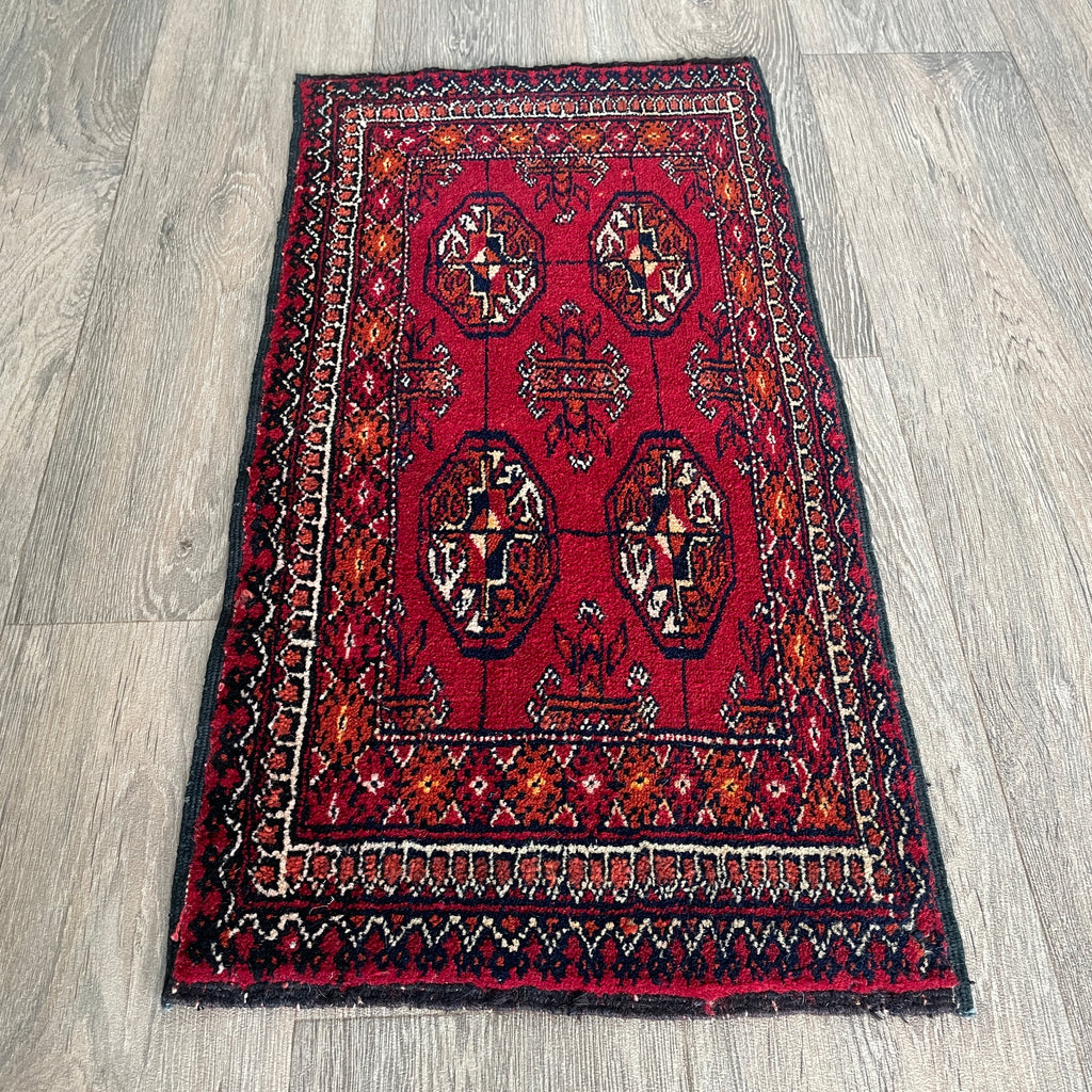 Old Turkmen Bokhara Small Rug c. 1970