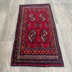 Old Turkmen Bokhara Small Rug c. 1970