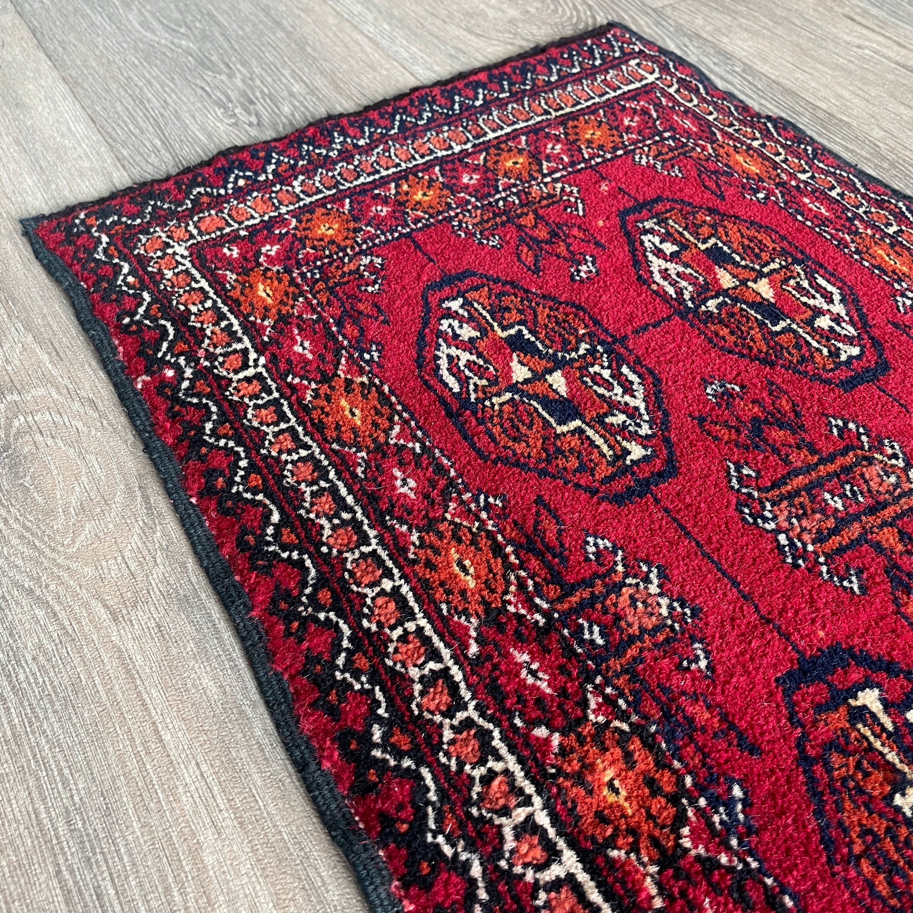 Old Turkmen Bokhara Small Rug c. 1970