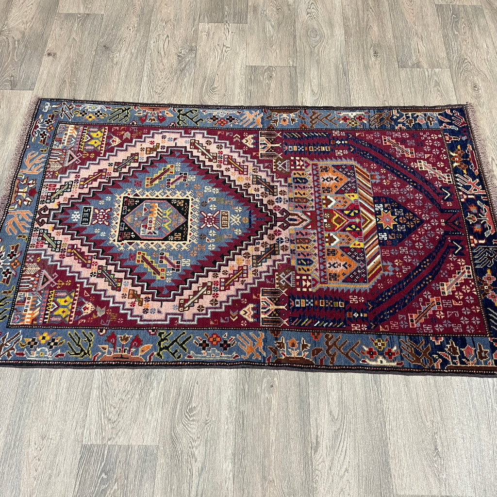 139 x 84 cm | Afghan Herati Baluch Rug (Old 1980)
